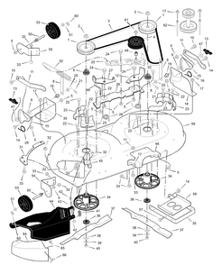 Mower Housing Diagram and Parts List for 425615X30A 2003 Briggs and Stratton Lawn Tractor